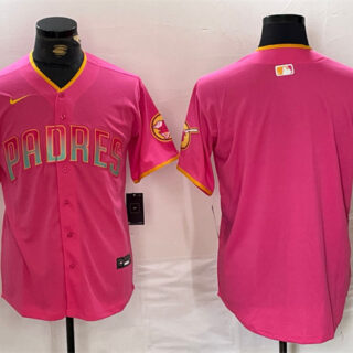 Men's San Diego Padres Blank Pink Cool Base Stitched Baseball Jersey