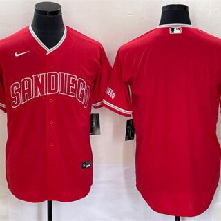 Men's San Diego Padres Blank Red Cool Base Stitched Baseball Jersey