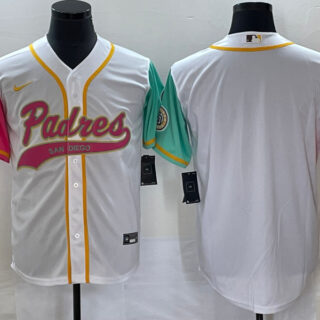 Men's San Diego Padres Blank White City Connect Cool Base Stitched Baseball Jersey