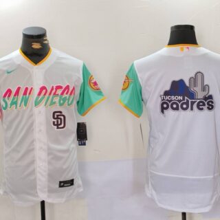 Men's San Diego Padres big logo Profar White City Connect Cool Base Stitched Baseball Jerseys
