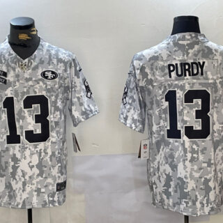 Men's San Francisco 49ers #13 Brock Purdy 2024 F.U.S.E Arctic Camo Salute To Service Limited Stitched Football Jersey