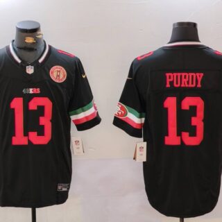 Men's San Francisco 49ers #13 Brock Purdy Black F.U.S.E. Mexico With Gate Bridge Patch Vapor Limited Stitched Football Jersey