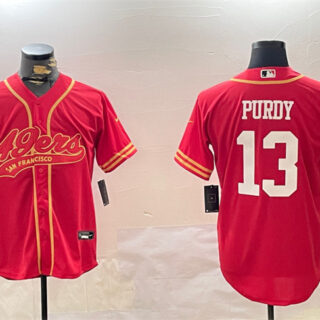 Men's San Francisco 49ers #13 Brock Purdy Red Cool Base Stitched Baseball Jersey