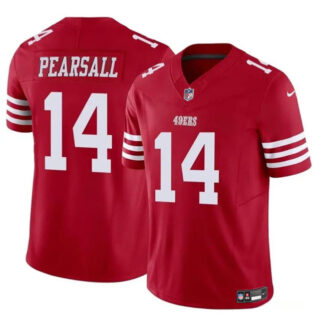 Men's San Francisco 49ers #14 Ricky Pearsall Red 2024 Draft F.U.S.E. Vapor Untouchable Limited Stitched Football Jersey