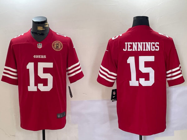 Men's San Francisco 49ers #15 Jauan Jennings Red Vapor Untouchable Limited Stitched Jersey