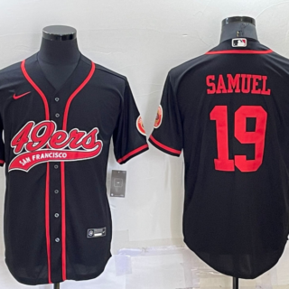 Men's San Francisco 49ers #19 Deebo Samuel Black Cool Base Stitched Baseball Jersey