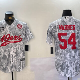 Men's San Francisco 49ers #54 Fred Warner 2024 Arctic Camo Salute To Service Stitched Baseball Jerseys