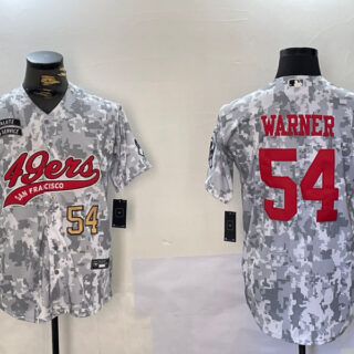 Men's San Francisco 49ers #54 Fred Warner 2024 Arctic Camo Salute To Service Stitched Baseball Jerseys