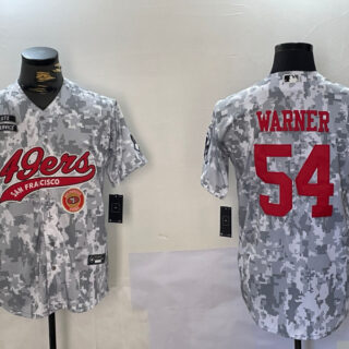 Men's San Francisco 49ers #54 Fred Warner 2024 Arctic Camo Salute To Service Stitched Baseball Jerseys