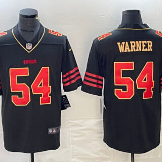 Men's San Francisco 49ers #54 Fred Warner Black Gold Stitched Jersey