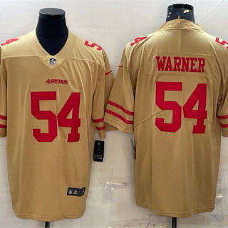 Men's San Francisco 49ers #54 Fred Warner Gold Stitched Football Jersey