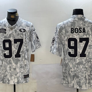 Men's San Francisco 49ers #97 Nick Bosa 2024 F.U.S.E Arctic Camo Salute To Service Limited Stitched Football Jerseys