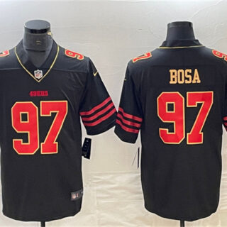 Men's San Francisco 49ers #97 Nick Bosa Black Gold Stitched Jersey