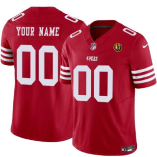 Men's San Francisco 49ers Active Player Custom Scarlet 2023 F.U.S.E. With John Madden Patch Vapor Limited Stitched Football Jersey