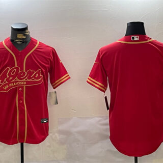 Men's San Francisco 49ers Blank Red Cool Base Stitched Baseball Jersey