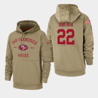 Men's San Francisco 49ers Matt Breida 2019 Salute to Service Sideline Therma Hoodie - Tan