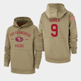 Men's San Francisco 49ers Robbie Gould 2019 Salute to Service Sideline Therma Pullover Hoodie - Tan