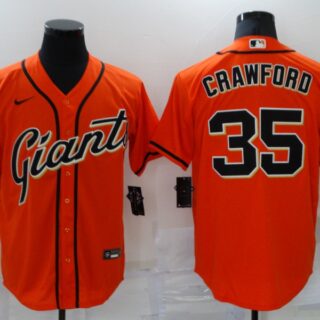 Men's San Francisco Giants #35 Brandon Crawford Orange Stitched MLB Cool Base Nike Jersey