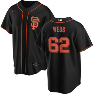 Men's San Francisco Giants #62 Logan Webb Black Cool Base Stitched Jersey