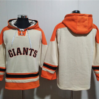 Men's San Francisco Giants Blank Cream Ageless Must-Have Lace-Up Pullover Hoodie