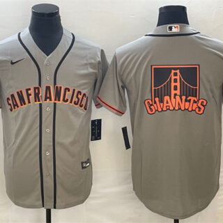 Men's San Francisco Giants Gray Team Big Logo Cool Base Stitched Jersey