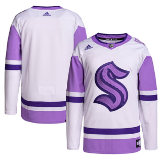 Men's Seattle Kraken Blank White Purple Stitched Jersey