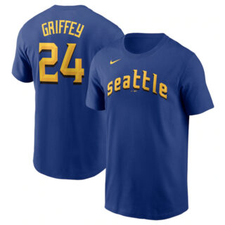 Men's Seattle Mariners #24 Ken Griffey Jr. Royal 2023 City Connect Name & Number T-Shirt