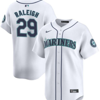 Men's Seattle Mariners #29 Cal Raleig White 2024 Home Limited Stitched Jersey
