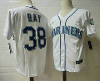 Men's Seattle Mariners #38 Robbie Ray White Stitched MLB Flex Base Nike Jersey 1
