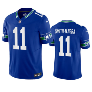 Men's Seattle Seahawks #11 Jaxon Smith-Njigba Royal 2023 F.U.S.E. Vapor Limited Throwback Stitched Jersey