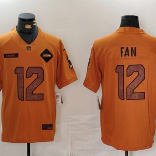 Men's Seattle Seahawks #12 Fan 2023 Brown Salute To Service Limited Stitched Football Jersey