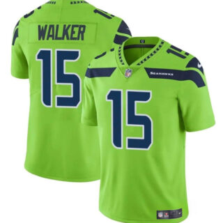 Men's Seattle Seahawks #15 P.J. Walker Green Vapor Limited Stitched Football Jersey