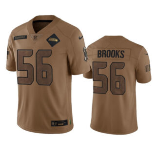 Men's Seattle Seahawks #56 Jordyn Brooks 2023 Brown Salute To Service Limited Stitched Football Jersey