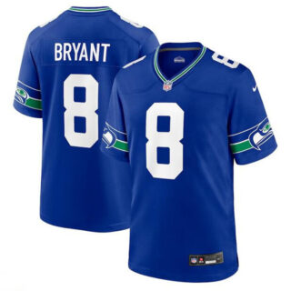 Men's Seattle Seahawks #8 Coby Bryant Royal Throwback Player Stitched Game Jersey