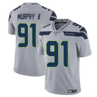 Men's Seattle Seahawks #91 Byron Murphy II Grey 2024 Draft Vapor Limited Stitched Football Jersey
