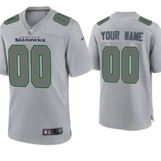 Men's Seattle Seahawks Active Player Custom Grey Atmosphere Fashion Stitched Game Jersey