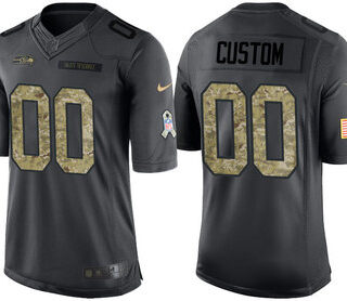 Men's Seattle Seahawks Anthracite Customized Camo 2016 Salute to Service Jersey