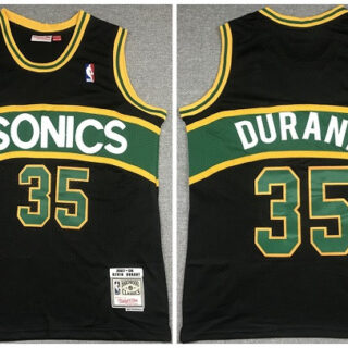 Men's Seattle Supersonic #35 Kevin Durant Black 2007-08 Black Throwback SuperSonics Stitched Jersey