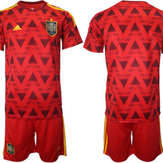 Men's Spain Blank Home Soccer Jersey Suit