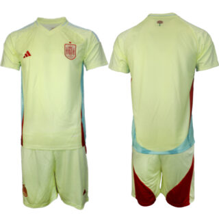 Men's Spain Team Blank 2024-25 Yellow Away Soccer Jerseys