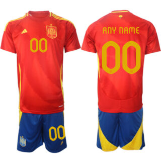 Men's Spain Team Custom 2024-25 Red Home Soccer Jerseys