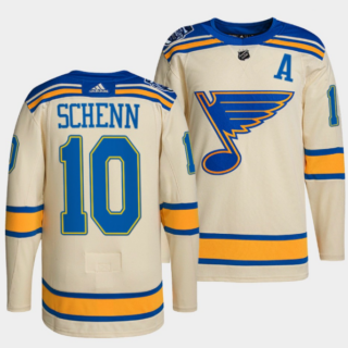 Men's St. Louis Blues #10 Brayden Schenn Cream 2022 Winter Classic Stitched Jersey