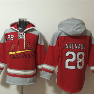 Men's St.Louis Cardinals #28 Nolan Arenado Ageless Must-Have Lace-Up Pullover Hoodie