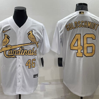 Men's St. Louis Cardinals #46 Paul Goldschmidt 2022 All-Star White Cool Base Stitched Baseball Jersey