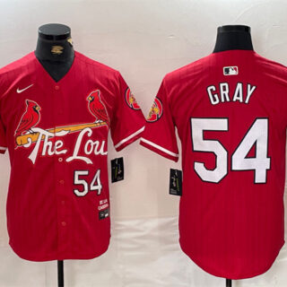 Men's St. Louis Cardinals #54 Sonny Gray Red 2024 City Connect Stitched Baseball Jersey
