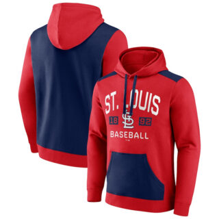 Men's St. Louis Cardinals Navy Red Chip In Pullover Hoodie