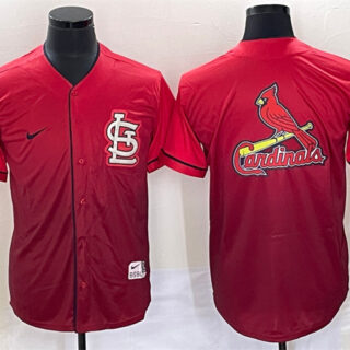 Men's St. Louis Cardinals Red Big Team Logo In Back Cool Base Drift Edition Stitched Jersey