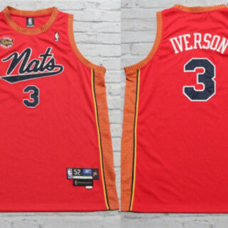 Men's Syracuse Orange #3 Allen Iverson Red Stitched Basketball Jersey