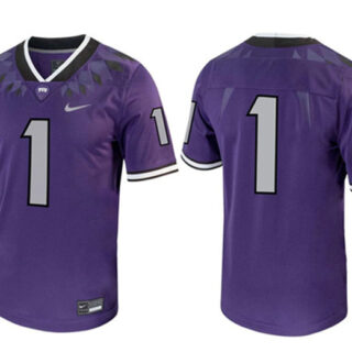 Men's TCU Horned Frogs #1 Purple Stitched Game Jersey