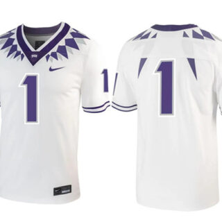 Men's TCU Horned Frogs #1 White Stitched Game Jersey